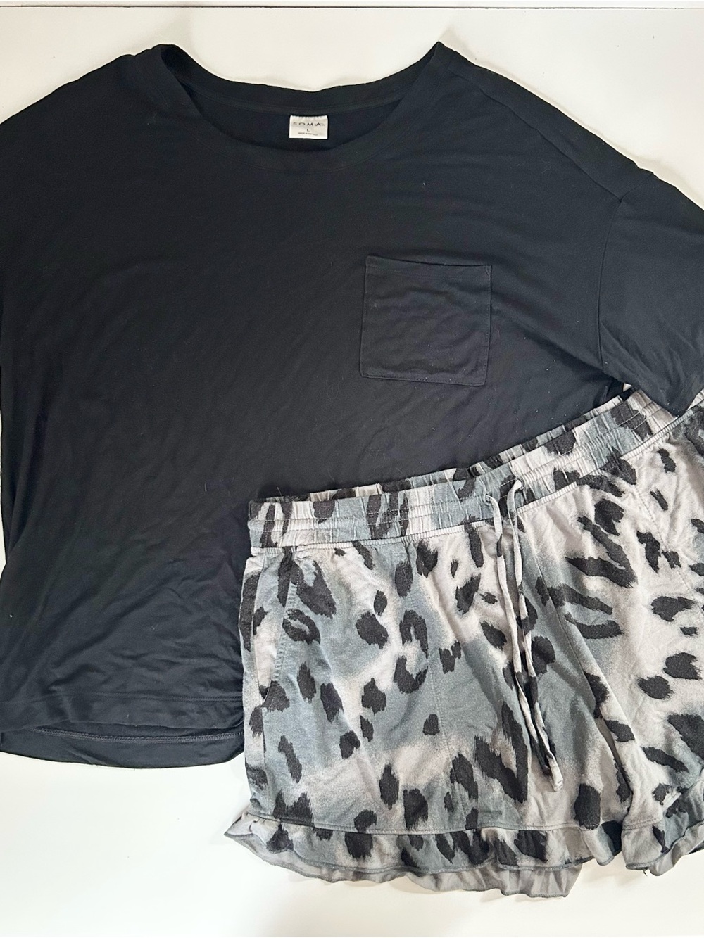 Soma Cool Nights Leopard Print Shorts Pajama Set